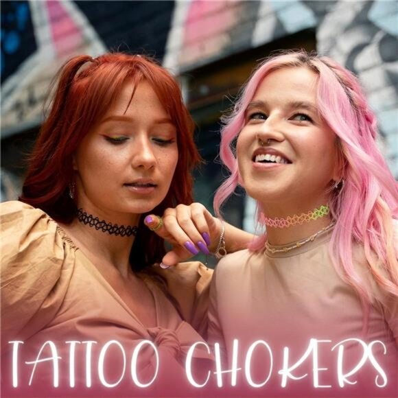 12PC Tattoo Choker Necklace - 90s Accessories 2000s Jewelry - Picture 6 of 7